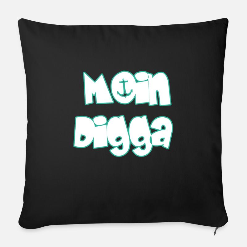 Moin Digga - Sofakissenbezug 45 x 45 cm - Schwarz