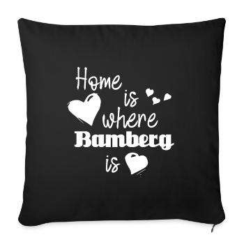 Zuhause in Bamberg - Home is where Bamberg is - Sofakissenbezug 45 x 45 cm - Schwarz - Vorne