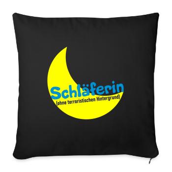 Schläferin - Sofakissenbezug 45 x 45 cm - Schwarz - Vorne