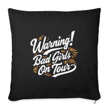 Girls on Tour Attention Women on Tour - Sofa pillowcase 17,3'' x 17,3'' (45 x 45 cm) - black - Front