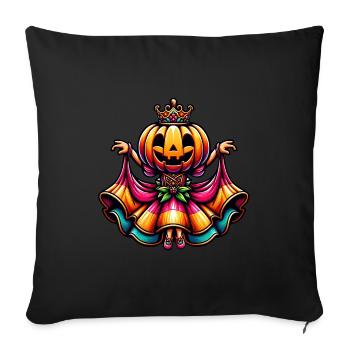 Princesse citrouille d’Halloween avec robe colorée - Housse de coussin décorative 45 x 45 cm - noir - Devant