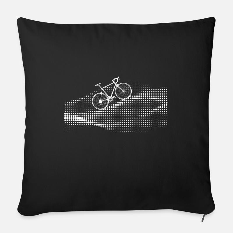 Rennrad Bergfahrt - Sofakissenbezug 45 x 45 cm - Schwarz