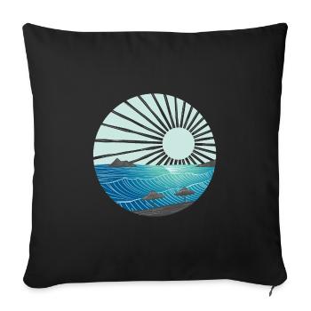 Sonnenuntergang am Meer - Sofakissenbezug 45 x 45 cm - Schwarz - Vorne