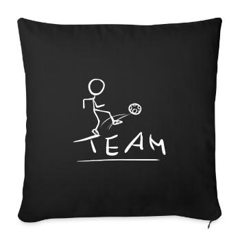 équipe football sports équipe athlètes ballon - Housse de coussin décorative 45 x 45 cm - noir - Devant