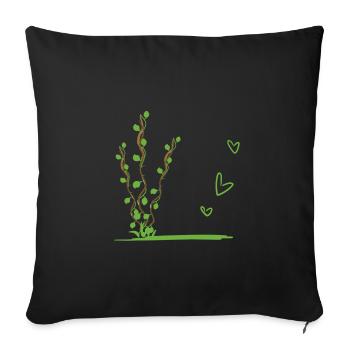 Plant Nature Symbol Leaves - Sofa pillowcase 17,3'' x 17,3'' (45 x 45 cm) - black - Front