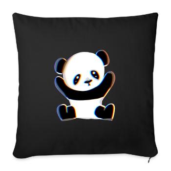 panda symbol animal bear sweet embrace - Sofa pillowcase 17,3'' x 17,3'' (45 x 45 cm) - black - Front
