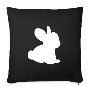 Symbole de lapin Animal Bébé Mignon - Housse de coussin décorative 45 x 45 cm - noir - Devant