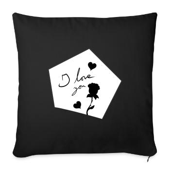ich liebe dich symbol form blume - Sofakissenbezug 45 x 45 cm - Schwarz - Vorne