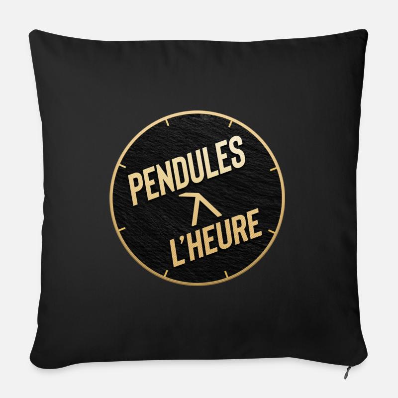 Pendules à l'heure - Housse de coussin décorative 45 x 45 cm - noir