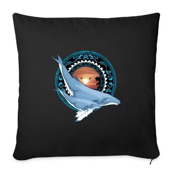 Humpback Whale Hawaiian - Sofa pillowcase 17,3'' x 17,3'' (45 x 45 cm) - black - Front