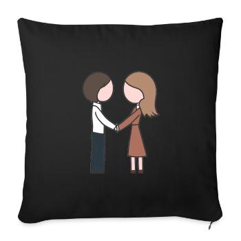 Amour Couple Symbole Couple Amour - Housse de coussin décorative 45 x 45 cm - noir - Devant