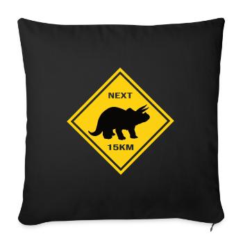 Attention Triceratops - Sofa pillowcase 17,3'' x 17,3'' (45 x 45 cm) - black - Front
