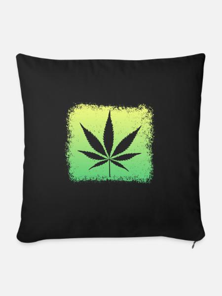 Kiffen Weed Ganja - Sofakissenbezug 45 x 45 cm - Schwarz