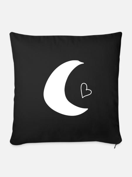 mond herz symbol - Sofakissenbezug 45 x 45 cm - Schwarz