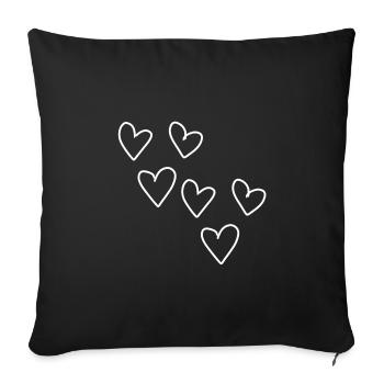 Six Coeurs Motif Coeur Symbole Amour - Housse de coussin décorative 45 x 45 cm - noir - Devant