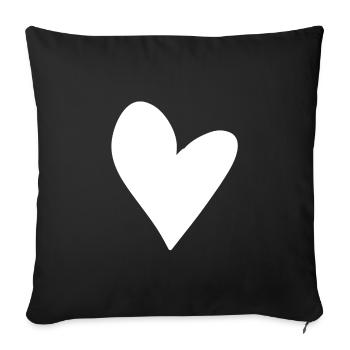 herz symbol form liebe - Sofakissenbezug 45 x 45 cm - Schwarz - Vorne