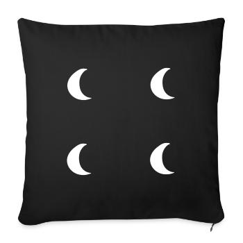 Lune Quatre Lunes Planète Symbole Forme - Housse de coussin décorative 45 x 45 cm - noir - Devant
