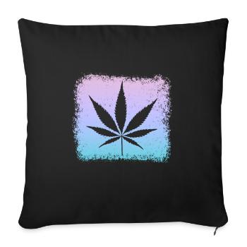 Kiffen Kiffer Weed Gras Stoner - Sofakissenbezug 45 x 45 cm - Schwarz - Vorne