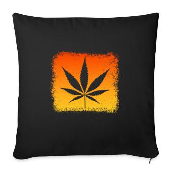 Kiffen Kiffer Weed Gras Stoner - Sofakissenbezug 45 x 45 cm - Schwarz - Vorne