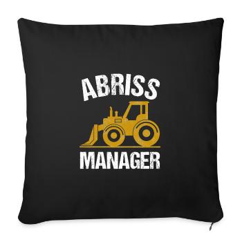 Bauarbeiter Shirt mit Radlader Abriss Manager Idee - Sofakissenbezug 45 x 45 cm - Schwarz - Vorne