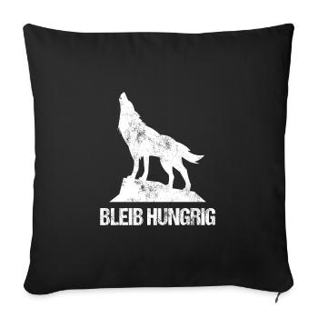 Wolf Bild Wolfbilder Wolfhund Wölfe im Schafspelz - Sofakissenbezug 45 x 45 cm - Schwarz - Vorne