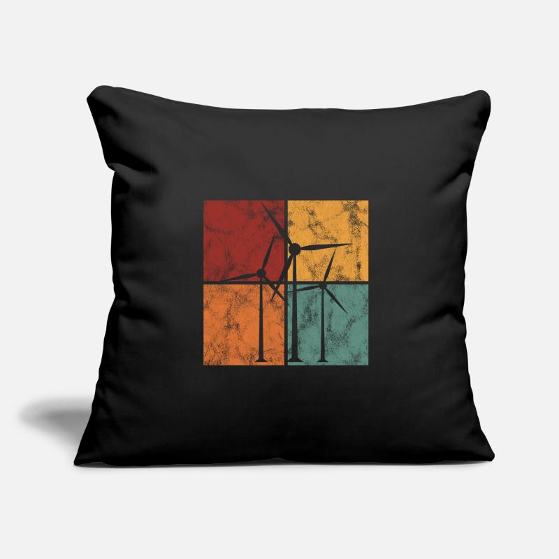 Énergie éolienne énergie éolienne éolienne Housse de coussin décorative 45 x 45 cm