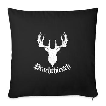 Trachtenhemd Prachthirsch Trachthemd Geweih Idee - Sofakissenbezug 45 x 45 cm - Schwarz - Vorne