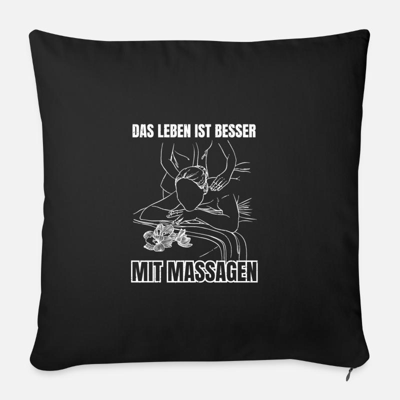 Masseur Massagetherapie Massieren Berufssadis - Sofakissenbezug 45 x 45 cm - Schwarz