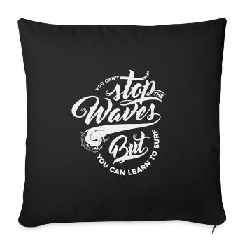 WAVES SURF SURFER SPIRIT SURFING BOARDER MOTIFS - Sofa pillowcase 17,3'' x 17,3'' (45 x 45 cm) - black - Front