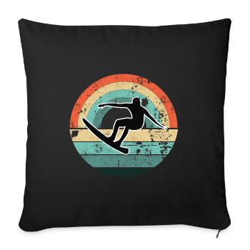SURFER LAKE BEACH COAST HOLIDAY SURFING SURF MOTIVES - Sofa pillowcase 17,3'' x 17,3'' (45 x 45 cm) - black - Front