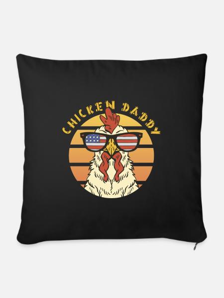 Chicken Daddy - Sofakissenbezug 45 x 45 cm - Schwarz