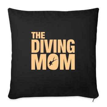 Diving Woman, The Diving Mom - Sofakissenbezug 45 x 45 cm - Schwarz - Vorne