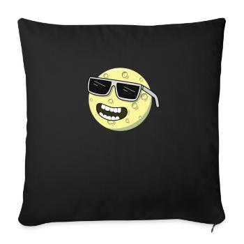 Lunettes de soleil lune rire - Housse de coussin décorative 45 x 45 cm - noir - Devant