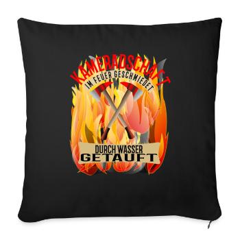 Pompiers camaraderie cadeau volontaire - Housse de coussin décorative 45 x 45 cm - noir - Devant