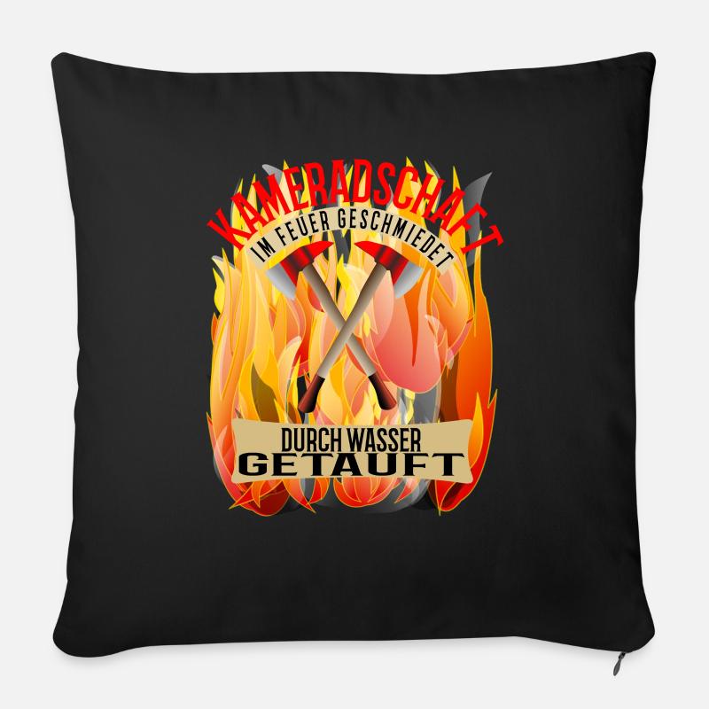 Feuerwehr Kameradschaft geschenk freiwillig - Sofakissenbezug 45 x 45 cm - Schwarz