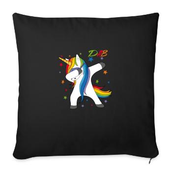 Dab dabbing unicorn unicorn gift - Sofa pillowcase 17,3'' x 17,3'' (45 x 45 cm) - black - Front