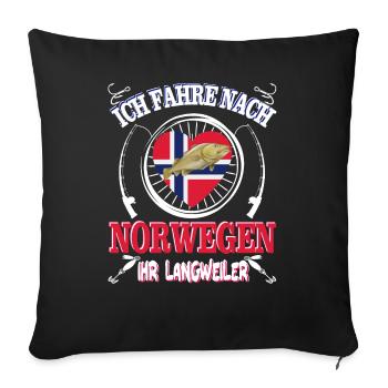 Cool disant "Je vais en Norvège" cadeau - Housse de coussin décorative 45 x 45 cm - noir - Devant