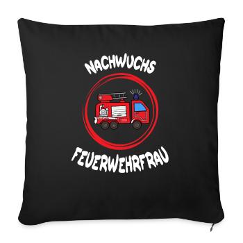 junior firefighter gift firefighter - Sofa pillowcase 17,3'' x 17,3'' (45 x 45 cm) - black - Front