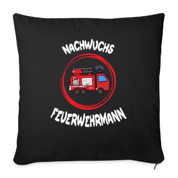 junior firefighter gift firefighter - Sofa pillowcase 17,3'' x 17,3'' (45 x 45 cm) - black - Front