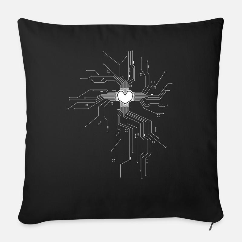 Das Herz eines Tech Nerds Prozessor Computer Kern - Sofakissenbezug 45 x 45 cm - Schwarz