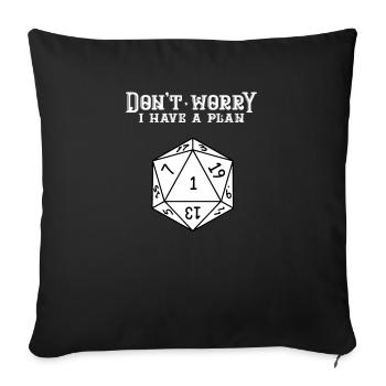 Don't Worry I Have a Plan 20 Cube - Sofa pillowcase 17,3'' x 17,3'' (45 x 45 cm) - black - Front