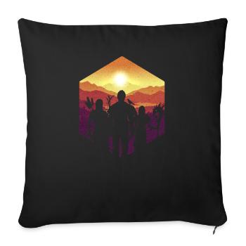 Cool fantasy D20 dice groups silhouette RPG - Sofa pillowcase 17,3'' x 17,3'' (45 x 45 cm) - black - Front