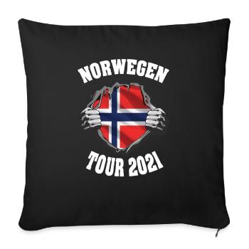 Norwegen Angel und Fischer Design - Sofakissenbezug 45 x 45 cm - Schwarz - Vorne