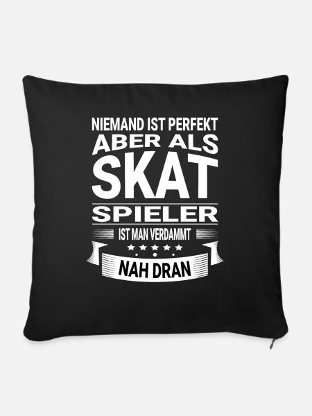 Skat Kartenspiel Design für einen Skatspieler - Sofakissenbezug 45 x 45 cm - Schwarz