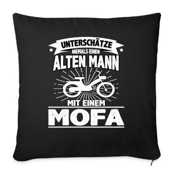 Moped Mopeds Mofa Roller Zweirad Mokick Biker - Housse de coussin décorative 45 x 45 cm - noir - Devant