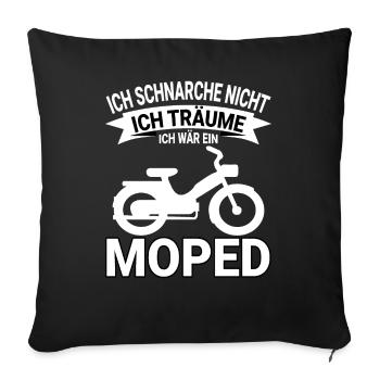 Moped Mopeds Mofa Roller Zweirad Mokick Biker - Sofakissenbezug 45 x 45 cm - Schwarz - Vorne