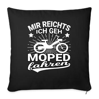 Moped Mopeds Mofa Roller Zweirad Mokick Biker - Sofakissenbezug 45 x 45 cm - Schwarz - Vorne