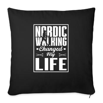Nordic walking outfit for seniors Nordic walkers - Sofa pillowcase 17,3'' x 17,3'' (45 x 45 cm) - black - Front