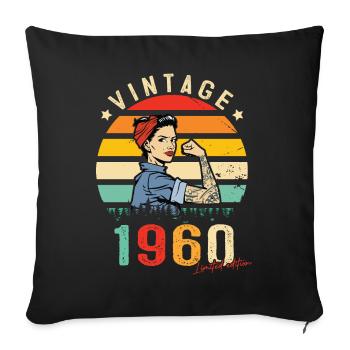 1960 Vintage Édition limitée Cadeau Femmes - Housse de coussin décorative 45 x 45 cm - noir - Devant