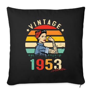 1953 Vintage Édition limitée Cadeau Femmes - Housse de coussin décorative 45 x 45 cm - noir - Devant